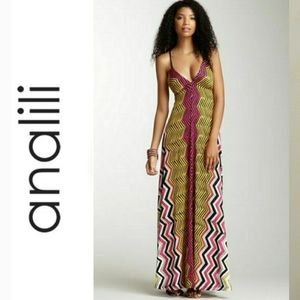 Analili Maxi Vertical Chevron Sundress NWT